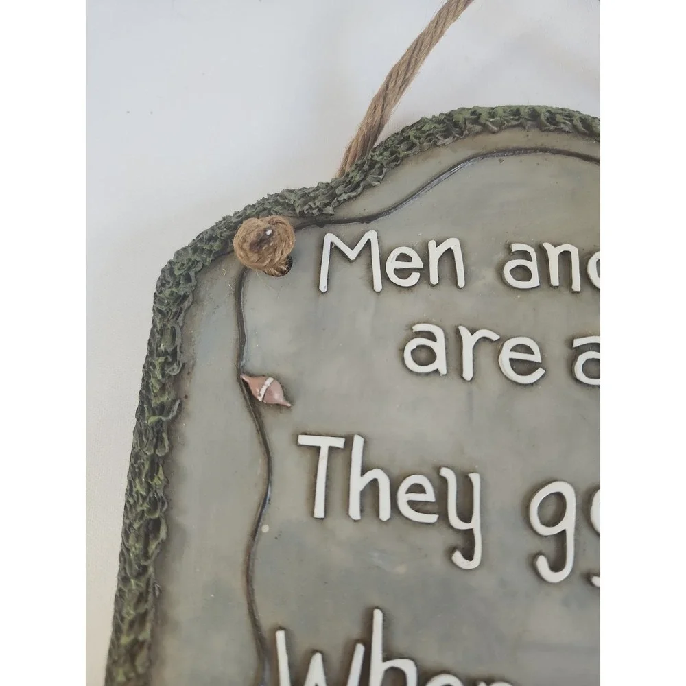 Ceramic Plaque Wall Decor Men Fishing Camping Fishing Rods Funny Quotes